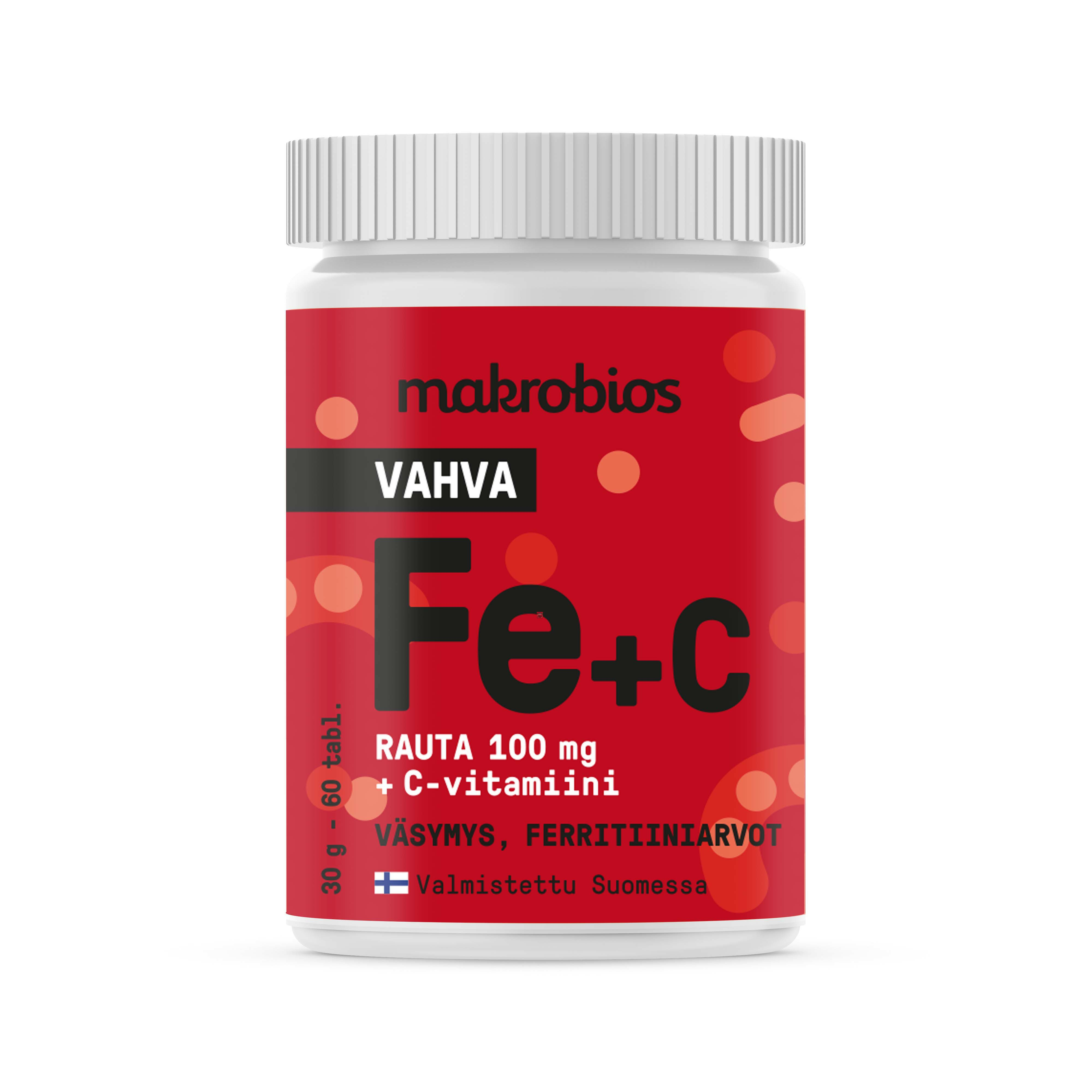 Makrobios Vahva Rauta + C-vitamiini 60 tabl.